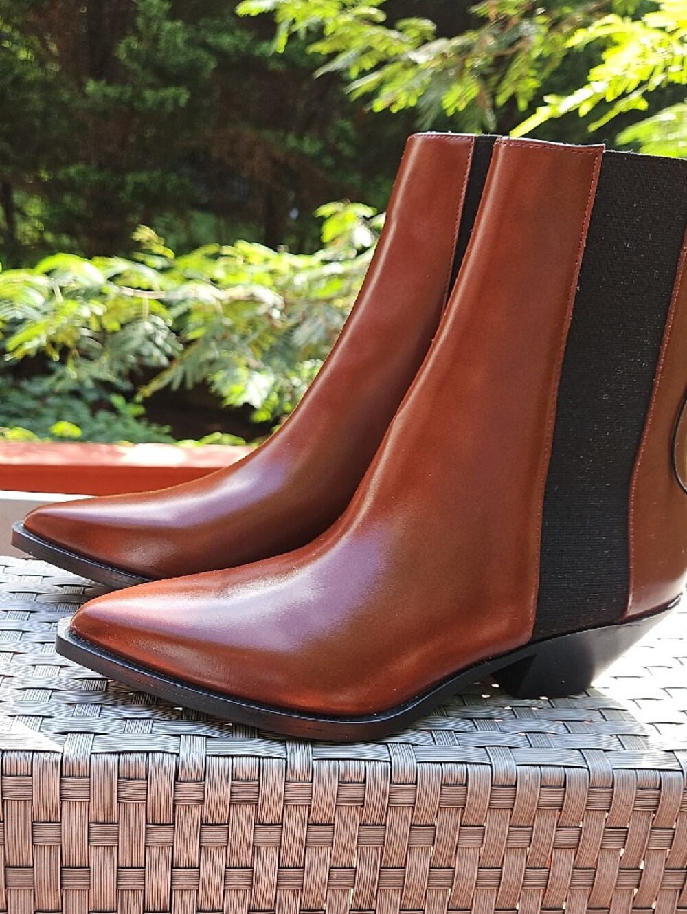 New H&M Brown and Black Pointed Chelsea Ankle Boots  Size 39  US Size 8.5